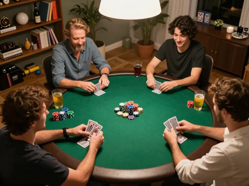 Join the action at Link truy cập Vin88 with friends in a home poker game setting.