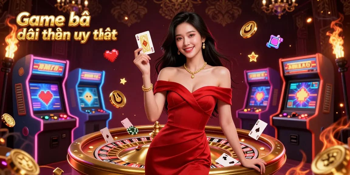 A stunning 3D digital illustration showcasing Game bài đổi thưởng uy tín with glamorous characters and dynamic casino elements.