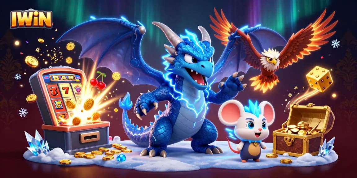 IWIN ignites excitement with a dynamic 3D scene showcasing casino thrills and adventure.