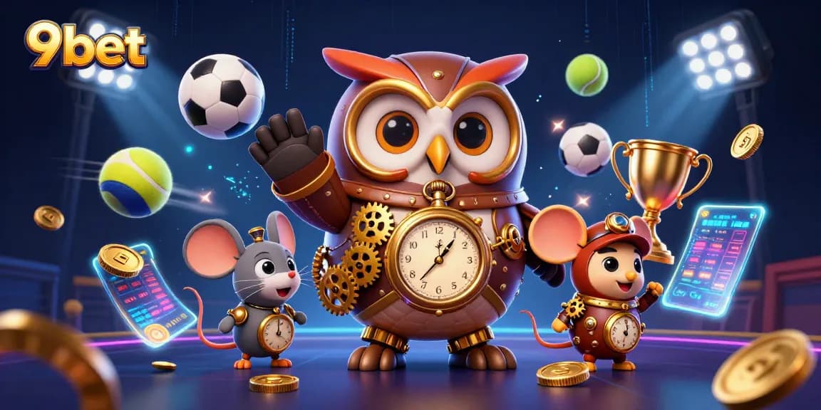Experience thrilling gameplay with 9bet’s vibrant 3D casino illustration featuring dynamic game elements.