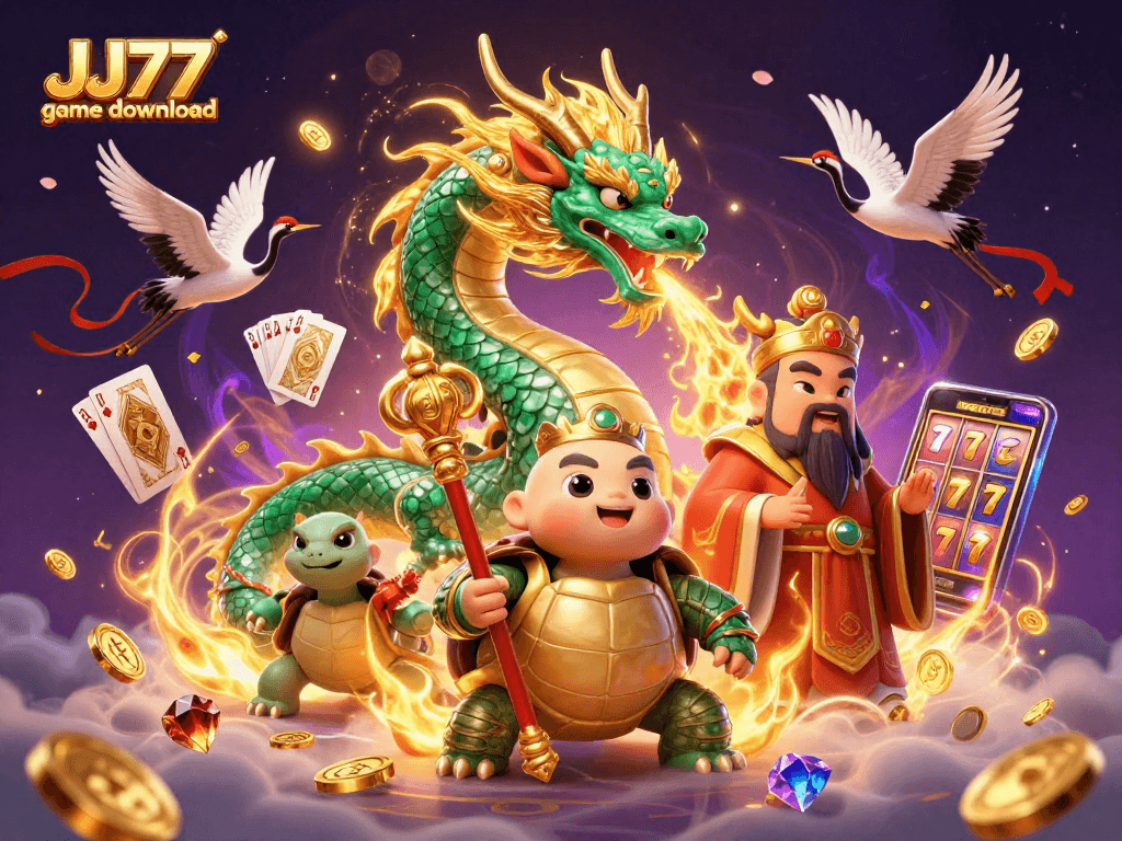 Engage with exciting moments in JJ77 game download featuring a vibrant casino scene.