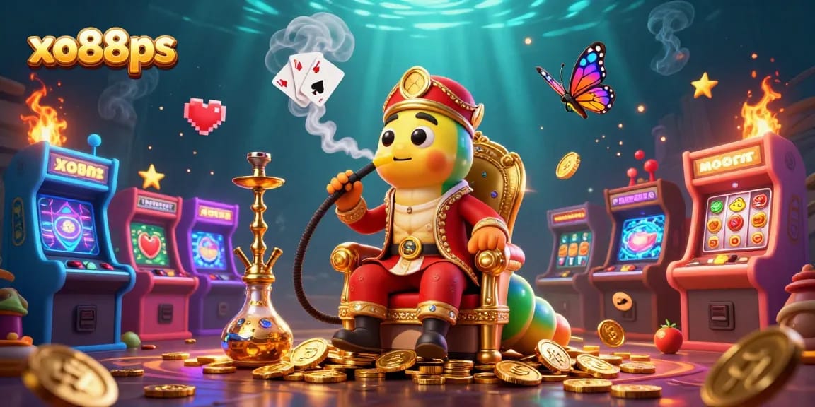 Experience fun with xo88ps as a giant caterpillar and casino-themed elements light up the scene.