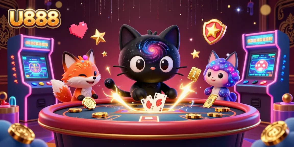 Engage in thrilling gameplay at U888 with dynamic casino elements and vibrant characters.