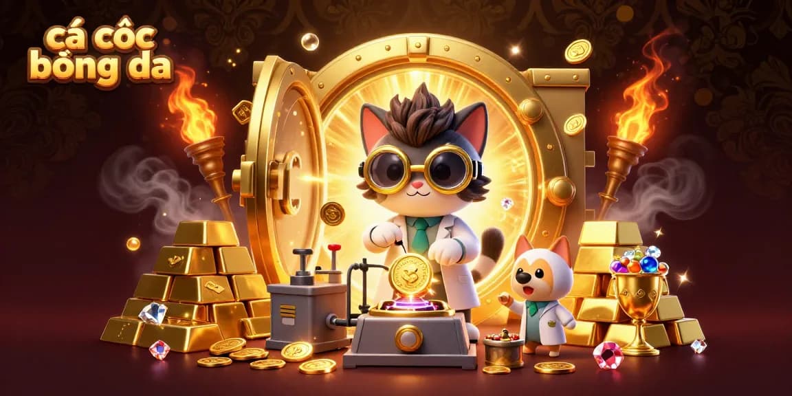 Experience thrilling cá cược bóng đá gameplay in a vibrant casino scene with a charming mad scientist cat and loyal assistant.