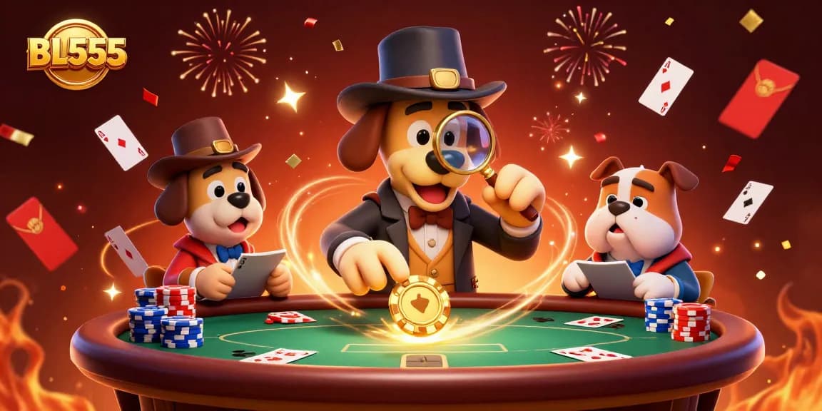 Experience thrilling gameplay in BL555 with our cartoon detective uncovering poker treasures.