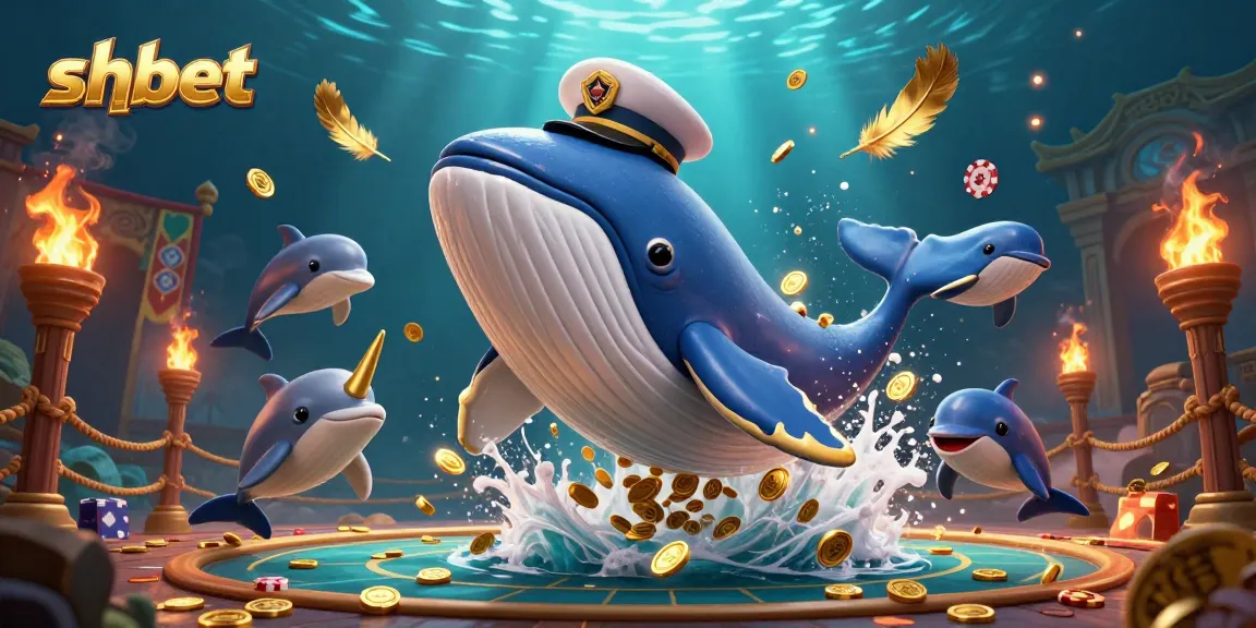 Experience shbet's thrilling gameplay with a whale captain amid rich casino elements.