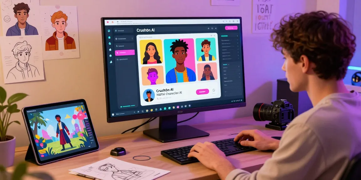 Engaging session with character ai nsfw platform showing user designing custom AI companions in a modern workspace.