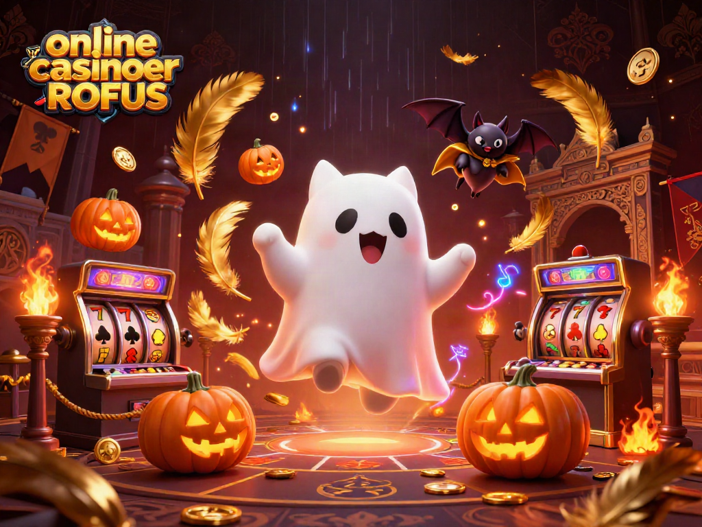 Engage with online casinoer uden ROFUS through a whimsical haunted casino scene filled with vibrant characters.