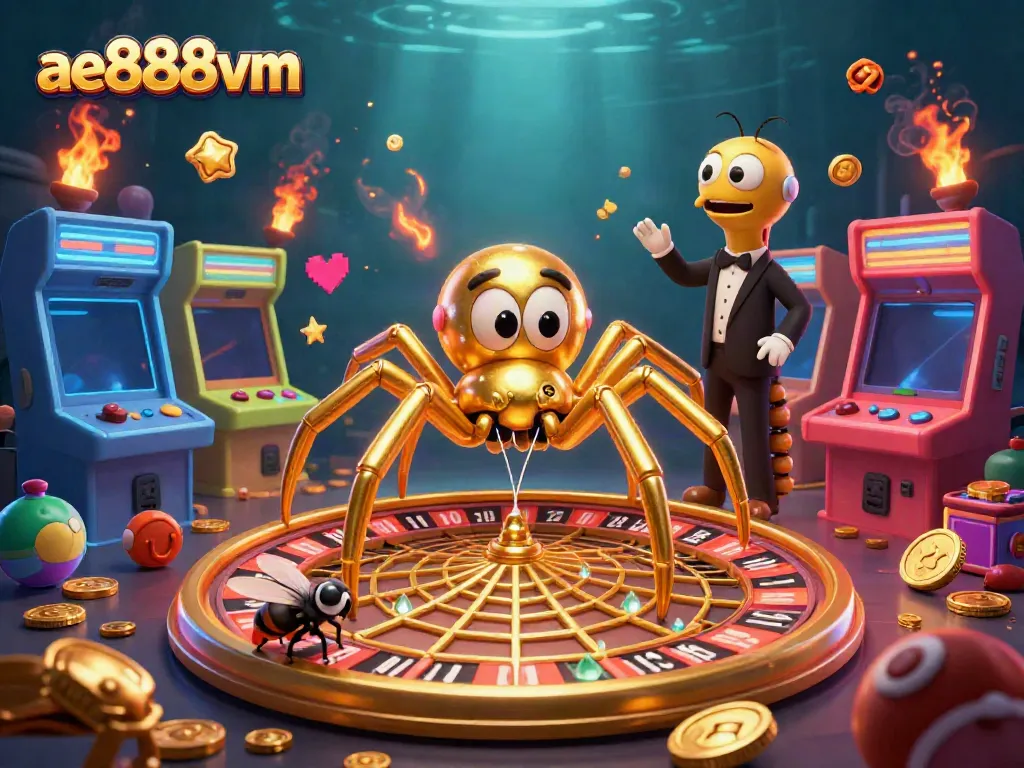 Engage in thrilling gameplay at ae888vm with an exciting roulette wheel scene and vibrant casino elements.