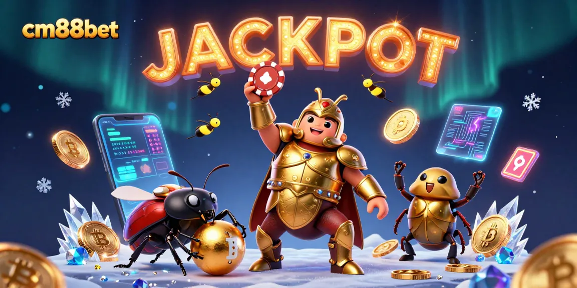 Engage in thrilling gameplay with cm88bet while winning big in a vibrant casino scene filled with jackpot excitement.