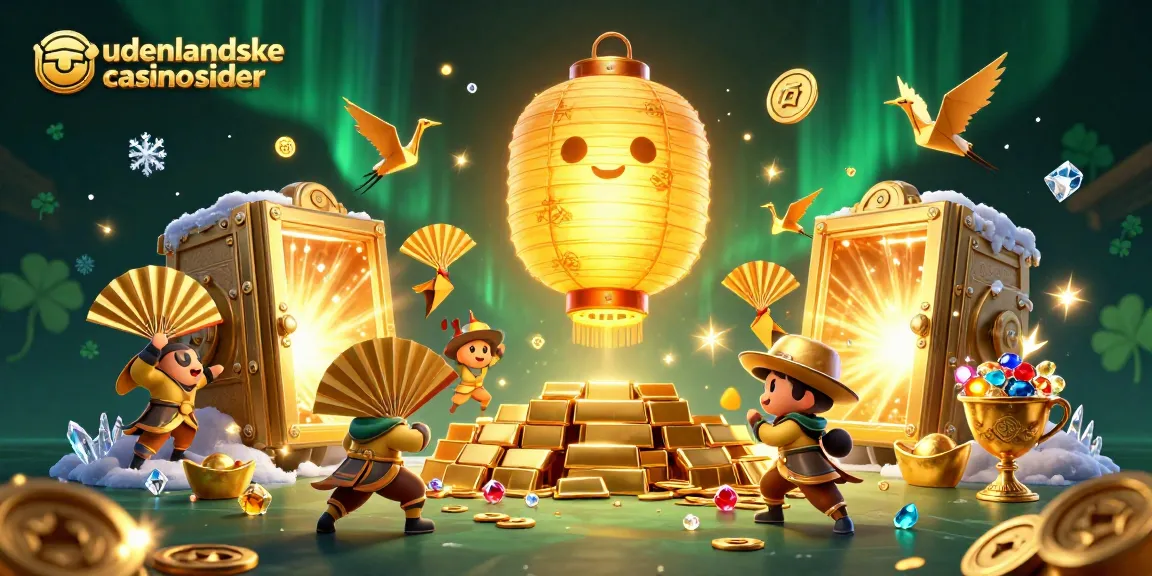 Experience the excitement of udenlandske casino sider with vibrant treasures and glowing characters in a rich scene.