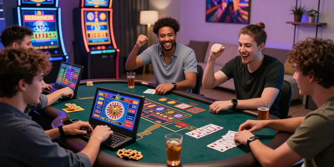 Experience the thrill of online gaming at https://xx88.se.net/ with friends celebrating their wins.