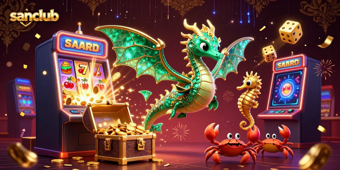 Capture the excitement of sanclub with dazzling casino elements and vibrant 3D characters.