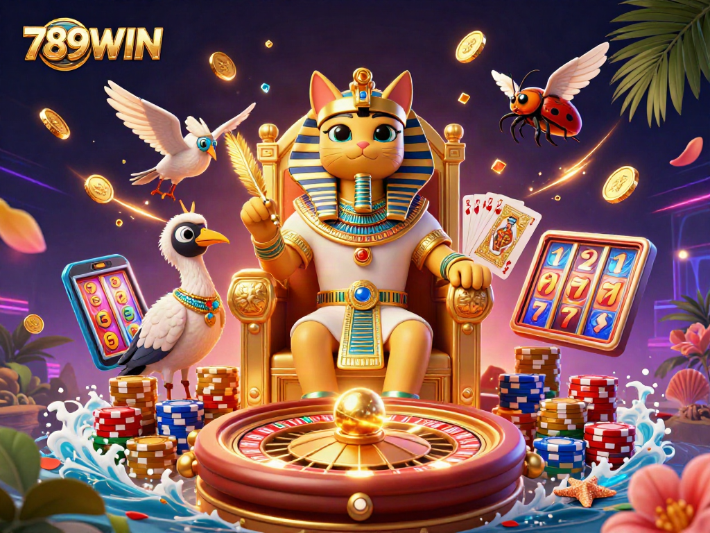 Engage with exciting slots at 789WIN featuring vibrant 3D characters and dynamic casino elements.
