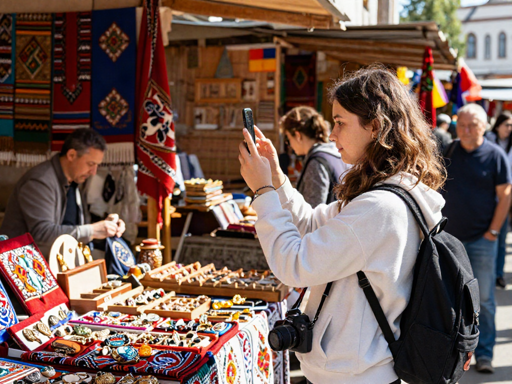 Een jonge vrouw ontdekt de lokale cultuur in Rusland, met behulp van PayInRussia voor betalingsgemak.