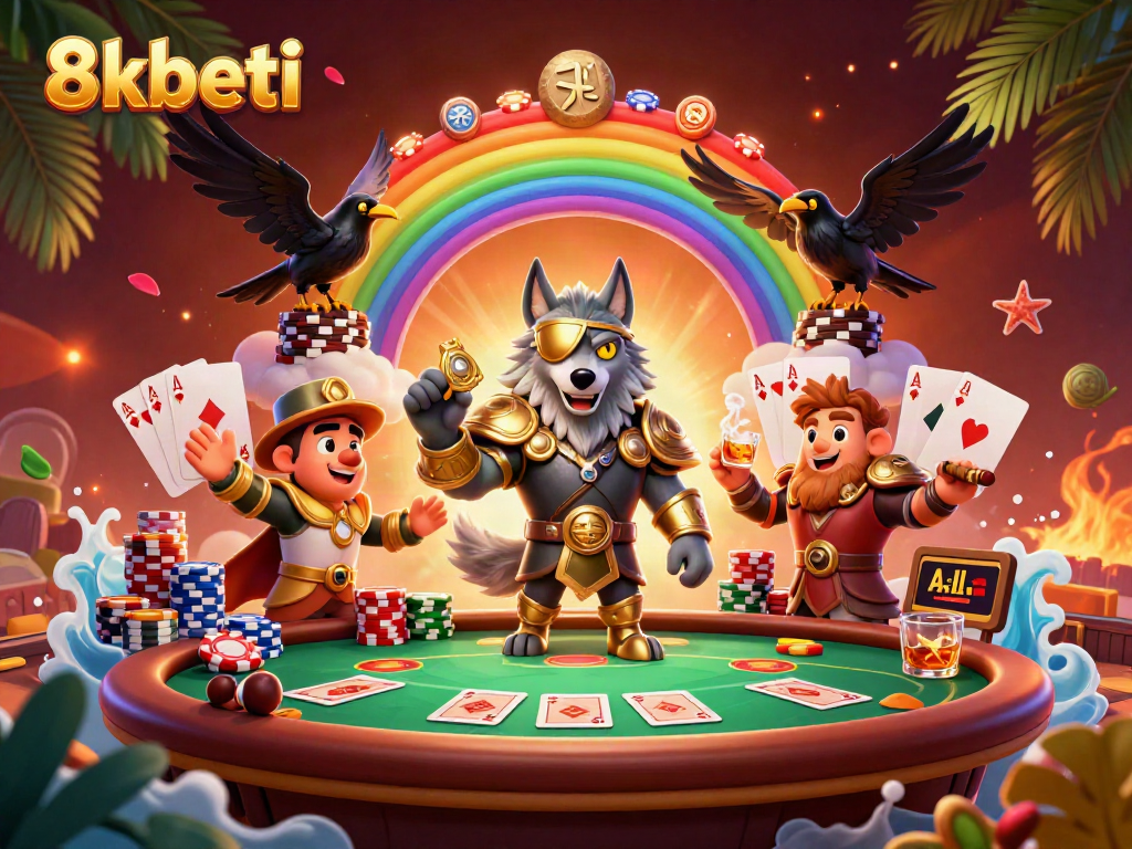 Experience thrilling gameplay at 8xbeti with dynamic characters, poker elements, and vibrant visuals.