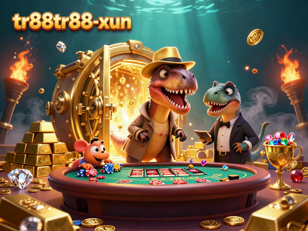 Experience thrilling bets at tr88tr88-xun featuring a velociraptor card counter and stegosaurus pit boss.