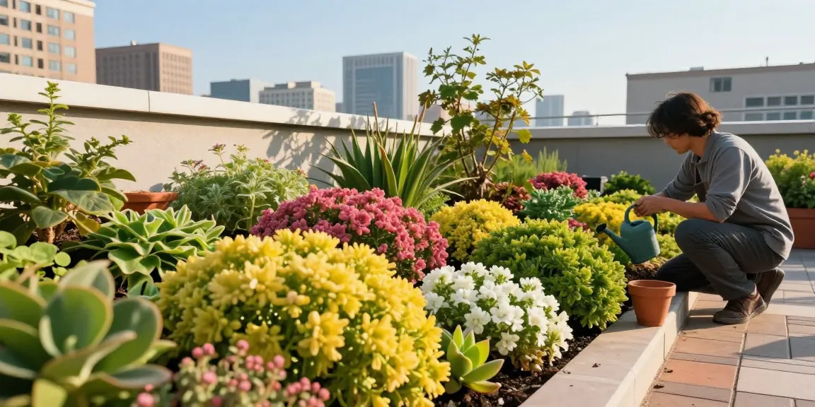 Verken diverse sedum soorten die gedijen in een groen dakterras, met kleurrijke bloeiwijzen en gezonde bladeren.