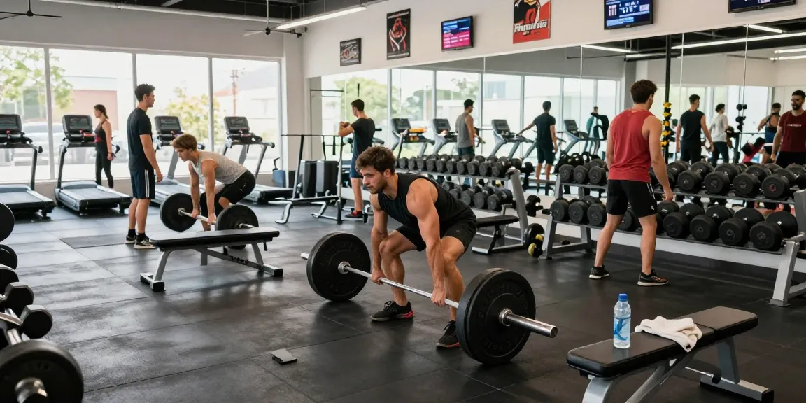 Prime Pharma Steroiden showcased in a lively gym scene featuring athletes engaged in weightlifting, creating an energetic fitness atmosphere.