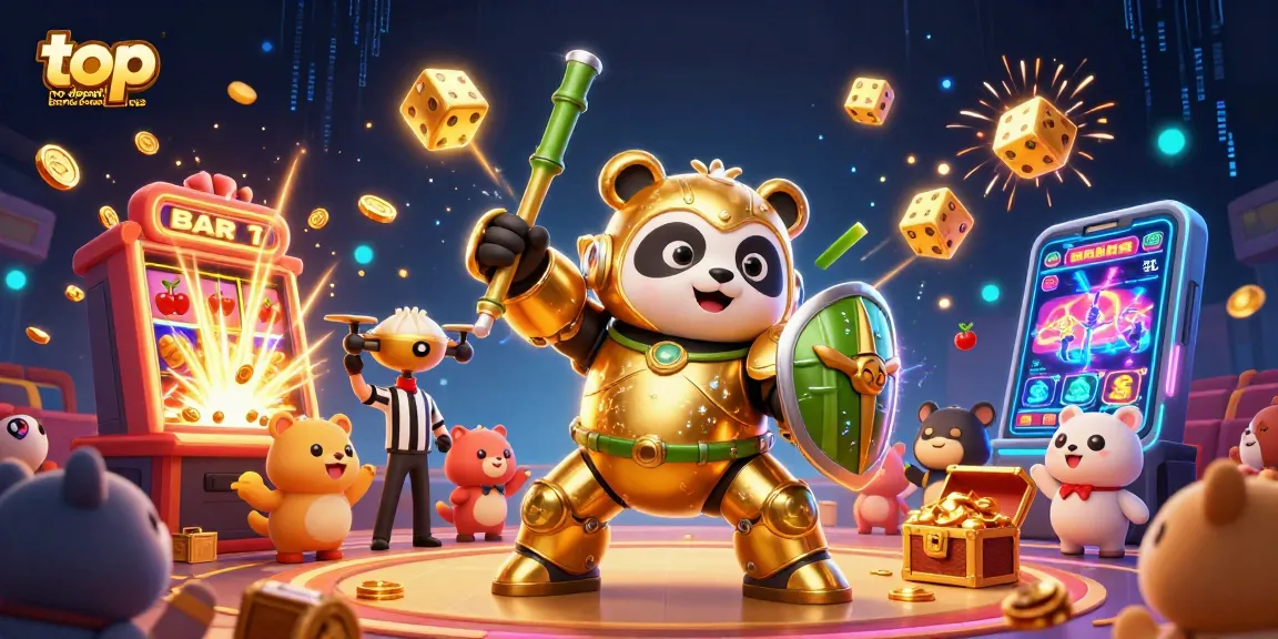Engaging scene illustrating top no deposit bonus casinos with vibrant characters and dynamic casino elements