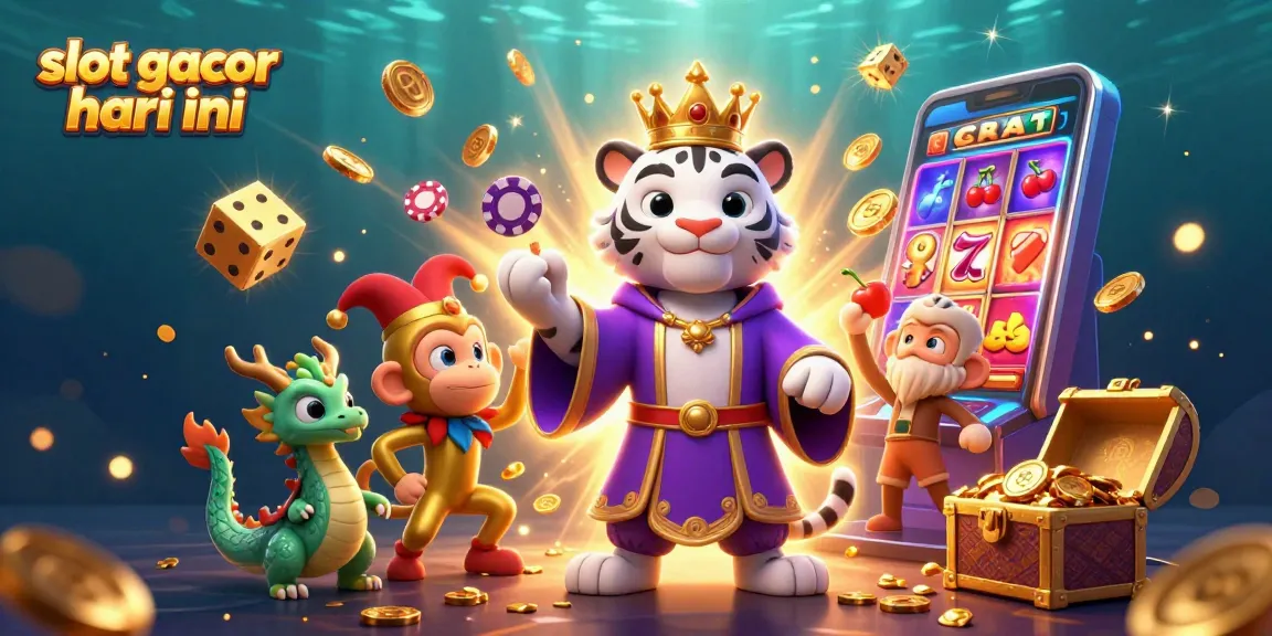 Win big with slot gacor hari ini through an exciting illustration of a jackpot scene filled with casino treasures.