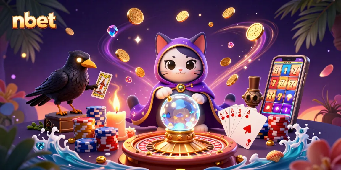 Engage with nbet's thrilling adventure featuring mystic characters in a vibrant casino scene.