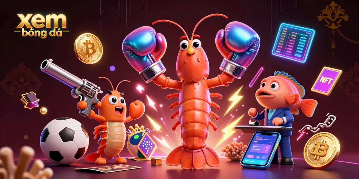 Xem bóng đá with dynamic betting elements and energetic 3D cartoon characters in a vibrant scene.