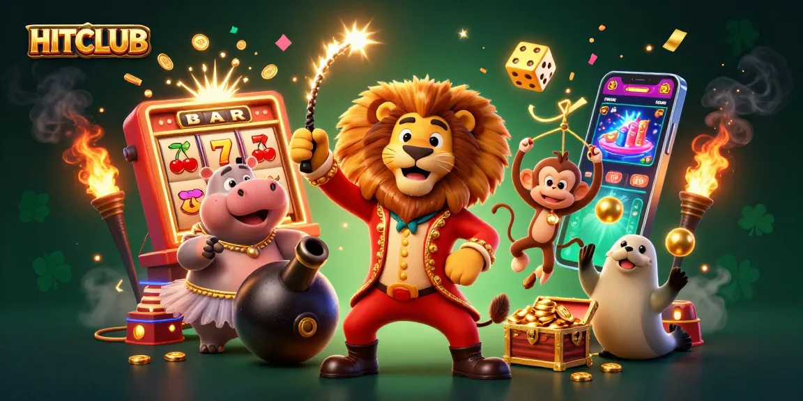 Experience the thrilling jackpot excitement at HITCLUB with dynamic 3D casino elements in this vibrant scene.