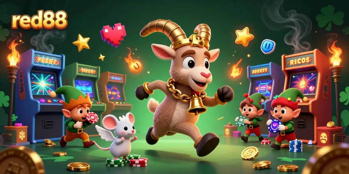 Experience thrilling gaming action at red88, where festive characters enliven the casino atmosphere.