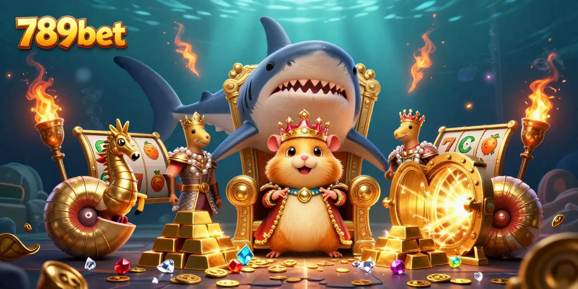 Experience thrilling slot games at 789bet with the vibrant underwater casino scene, rich in treasures.