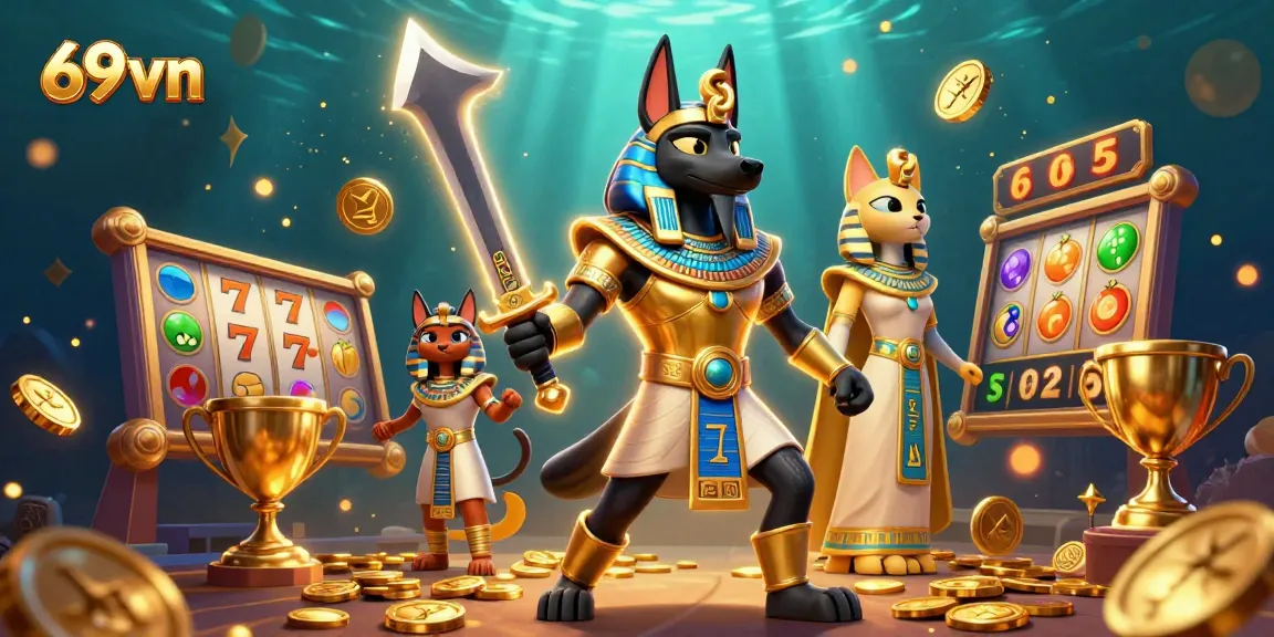 Experience thrilling wins at 69vn with a stunning jackpot scene showcasing ancient Egyptian themes.