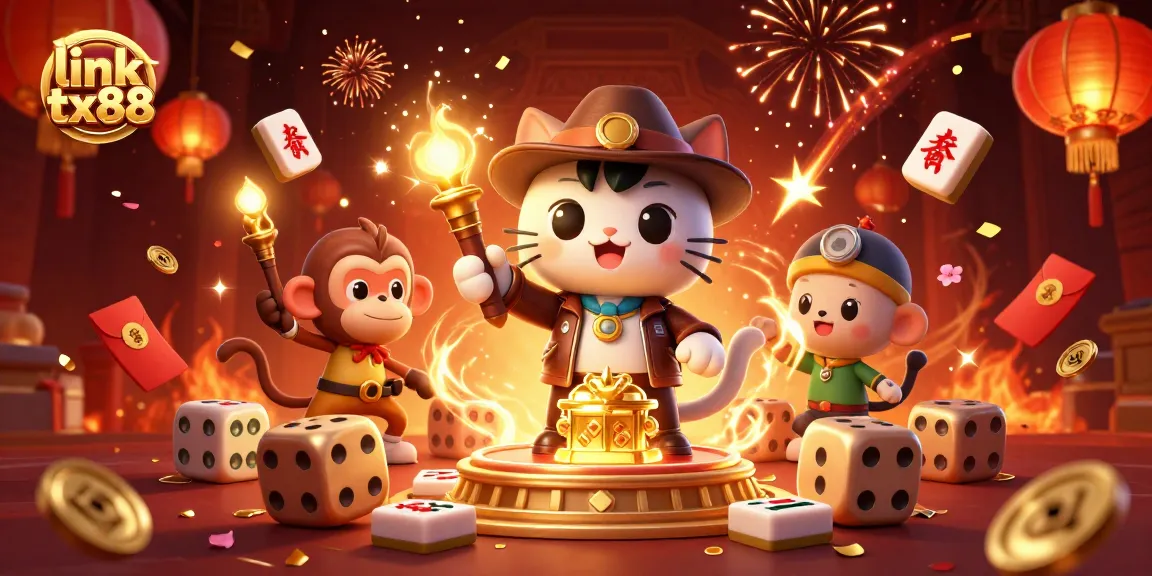 Engage with link tx88 as the archaeologist cat uncovers casino treasures amid vibrant celebrations.
