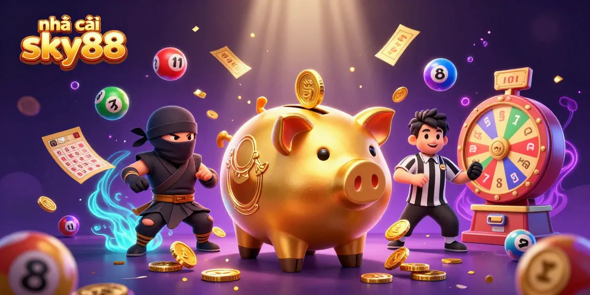 Experience thrilling gameplay at nhà cái sky88 with vibrant casino elements and dynamic characters.